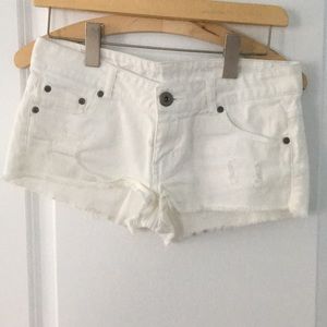 White Denim Shorts